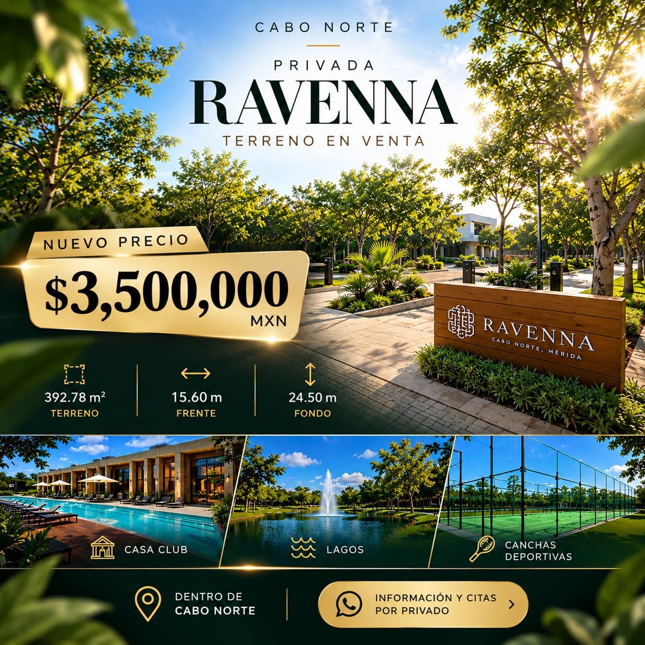 Terreno en venta en Cabo Norte, Mérida, Yucatán 1